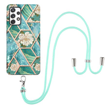 Load image into Gallery viewer, Electroplating Splicing Marble Flower Pattern TPU Shockproof Case with Lanyard, For Samsung Galaxy A12 5G / M12 / F12, For Samsung Galaxy A21s, For Samsung Galaxy A22 4G EU Version / M32, For Samsung Galaxy A22 5G US Version, For Samsung Galaxy A32 5G ...