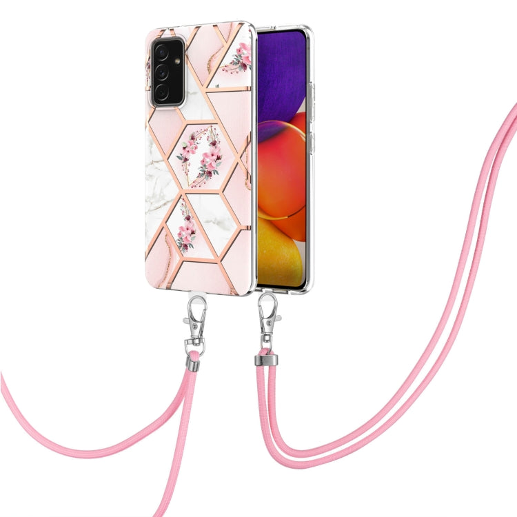 Electroplating Splicing Marble Flower Pattern TPU Shockproof Case with Lanyard, For Samsung Galaxy A82 5G, For Samsung Galaxy A11 / M11