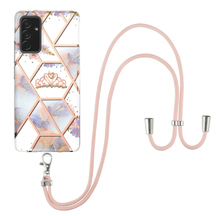 Electroplating Splicing Marble Flower Pattern TPU Shockproof Case with Lanyard, For Samsung Galaxy A82 5G, For Samsung Galaxy A11 / M11