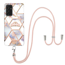 Load image into Gallery viewer, Electroplating Splicing Marble Flower Pattern TPU Shockproof Case with Lanyard, For Samsung Galaxy A82 5G, For Samsung Galaxy A11 / M11