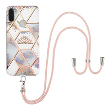 Load image into Gallery viewer, Electroplating Splicing Marble Flower Pattern TPU Shockproof Case with Lanyard, For Samsung Galaxy A82 5G, For Samsung Galaxy A11 / M11