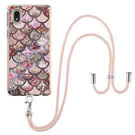 Electroplating Pattern IMD TPU Shockproof Case with Neck Lanyard, For Samsung Galaxy A01 Core, For Samsung Galaxy A02/M02, For Samsung Galaxy A02s EU Version, For Samsung Galaxy A02s US Version, For Samsung Galaxy A12/M12/F12, For Samsung Galaxy A21s  ...