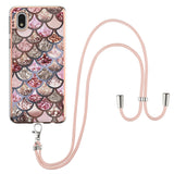 Electroplating Pattern IMD TPU Shockproof Case with Neck Lanyard, For Samsung Galaxy A01 Core, For Samsung Galaxy A02/M02, For Samsung Galaxy A02s EU Version, For Samsung Galaxy A02s US Version, For Samsung Galaxy A12/M12/F12, For Samsung Galaxy A21s  ...