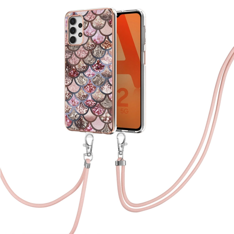 Electroplating Pattern IMD TPU Shockproof Case with Neck Lanyard, For Samsung Galaxy A32 5G, For Samsung Galaxy A32 4G EU Version, For Samsung Galaxy A51, For Samsung Galaxy A51 5G, For Samsung Galaxy A52 5G / 4G, For Samsung Galaxy A71 5G             ...