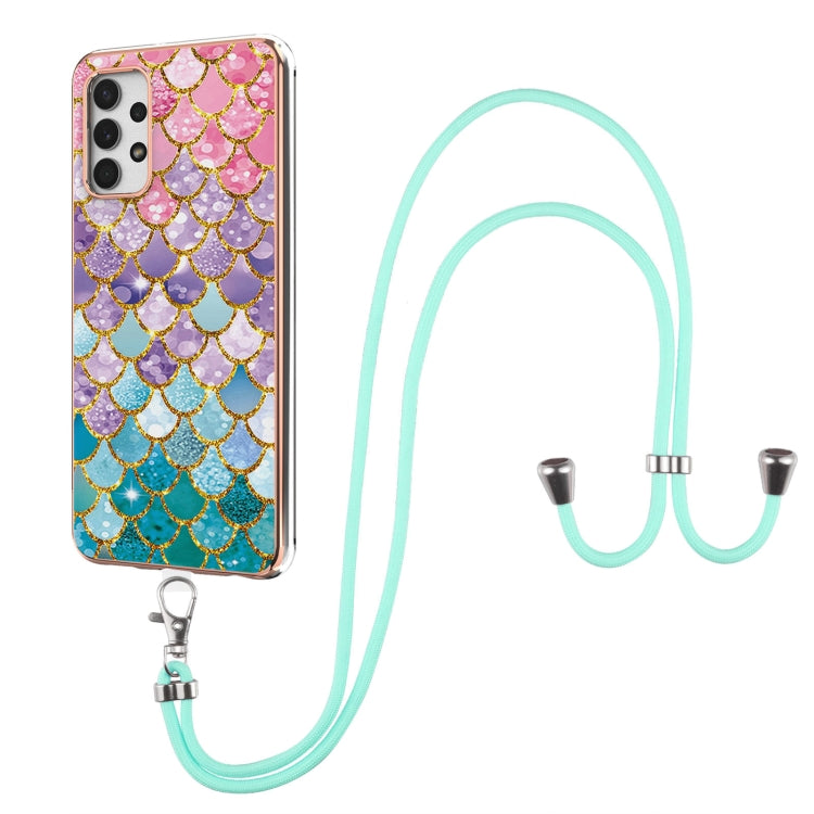 Electroplating Pattern IMD TPU Shockproof Case with Neck Lanyard, For Samsung Galaxy A32 5G, For Samsung Galaxy A32 4G EU Version, For Samsung Galaxy A51, For Samsung Galaxy A51 5G, For Samsung Galaxy A52 5G / 4G, For Samsung Galaxy A71 5G             ...