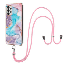Load image into Gallery viewer, Electroplating Pattern IMD TPU Shockproof Case with Neck Lanyard, For Samsung Galaxy A32 5G, For Samsung Galaxy A32 4G EU Version, For Samsung Galaxy A51, For Samsung Galaxy A51 5G, For Samsung Galaxy A52 5G / 4G, For Samsung Galaxy A71 5G             ...