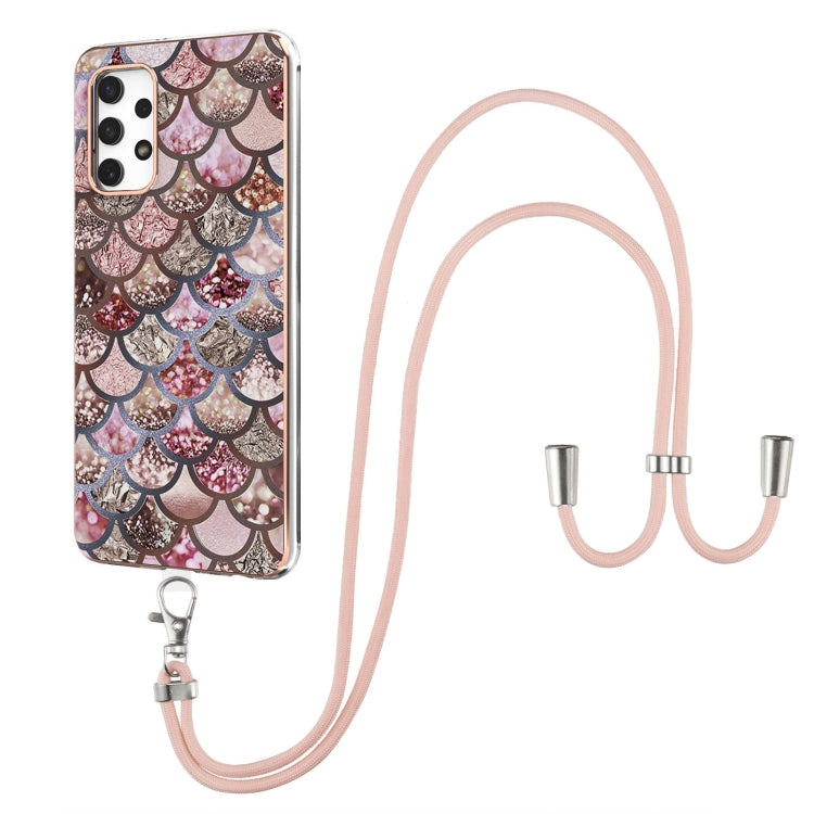 Electroplating Pattern IMD TPU Shockproof Case with Neck Lanyard, For Samsung Galaxy A32 5G, For Samsung Galaxy A32 4G EU Version, For Samsung Galaxy A51, For Samsung Galaxy A51 5G, For Samsung Galaxy A52 5G / 4G, For Samsung Galaxy A71 5G             ...