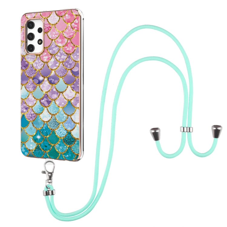 Electroplating Pattern IMD TPU Shockproof Case with Neck Lanyard, For Samsung Galaxy A32 5G, For Samsung Galaxy A32 4G EU Version, For Samsung Galaxy A51, For Samsung Galaxy A51 5G, For Samsung Galaxy A52 5G / 4G, For Samsung Galaxy A71 5G             ...