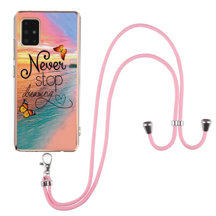 Electroplating Pattern IMD TPU Shockproof Case with Neck Lanyard, For Samsung Galaxy A32 5G, For Samsung Galaxy A32 4G EU Version, For Samsung Galaxy A51, For Samsung Galaxy A51 5G, For Samsung Galaxy A52 5G / 4G, For Samsung Galaxy A71 5G             ...