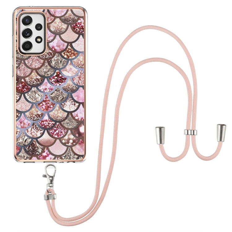 Electroplating Pattern IMD TPU Shockproof Case with Neck Lanyard, For Samsung Galaxy A32 5G, For Samsung Galaxy A32 4G EU Version, For Samsung Galaxy A51, For Samsung Galaxy A51 5G, For Samsung Galaxy A52 5G / 4G, For Samsung Galaxy A71 5G             ...