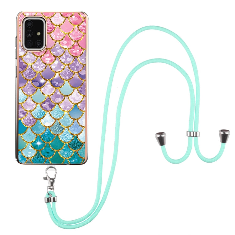 Electroplating Pattern IMD TPU Shockproof Case with Neck Lanyard, For Samsung Galaxy A32 5G, For Samsung Galaxy A32 4G EU Version, For Samsung Galaxy A51, For Samsung Galaxy A51 5G, For Samsung Galaxy A52 5G / 4G, For Samsung Galaxy A71 5G             ...