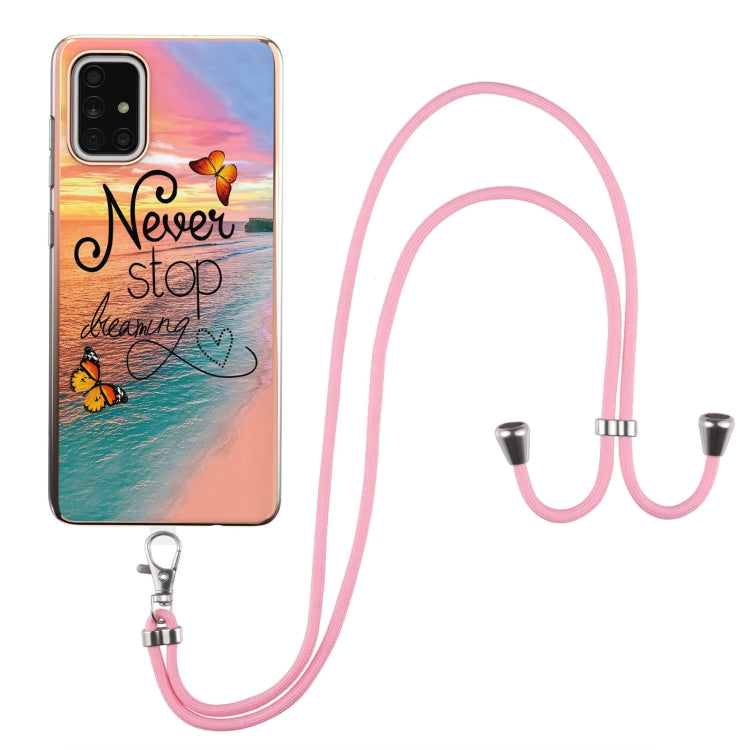 Electroplating Pattern IMD TPU Shockproof Case with Neck Lanyard, For Samsung Galaxy A32 5G, For Samsung Galaxy A32 4G EU Version, For Samsung Galaxy A51, For Samsung Galaxy A51 5G, For Samsung Galaxy A52 5G / 4G, For Samsung Galaxy A71 5G             ...