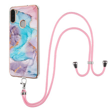 Load image into Gallery viewer, Electroplating Pattern IMD TPU Shockproof Case with Neck Lanyard, For Samsung Galaxy A82 5G, For Samsung Galaxy M11 / A11, For Samsung Galaxy S20, For Samsung Galaxy S20 FE 5G / 4G, For Samsung Galaxy S20+, For Samsung Galaxy S20 Ultra                 ...