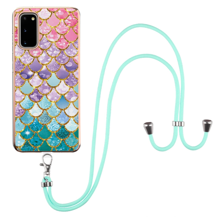 Electroplating Pattern IMD TPU Shockproof Case with Neck Lanyard, For Samsung Galaxy A82 5G, For Samsung Galaxy M11 / A11, For Samsung Galaxy S20, For Samsung Galaxy S20 FE 5G / 4G, For Samsung Galaxy S20+, For Samsung Galaxy S20 Ultra                 ...