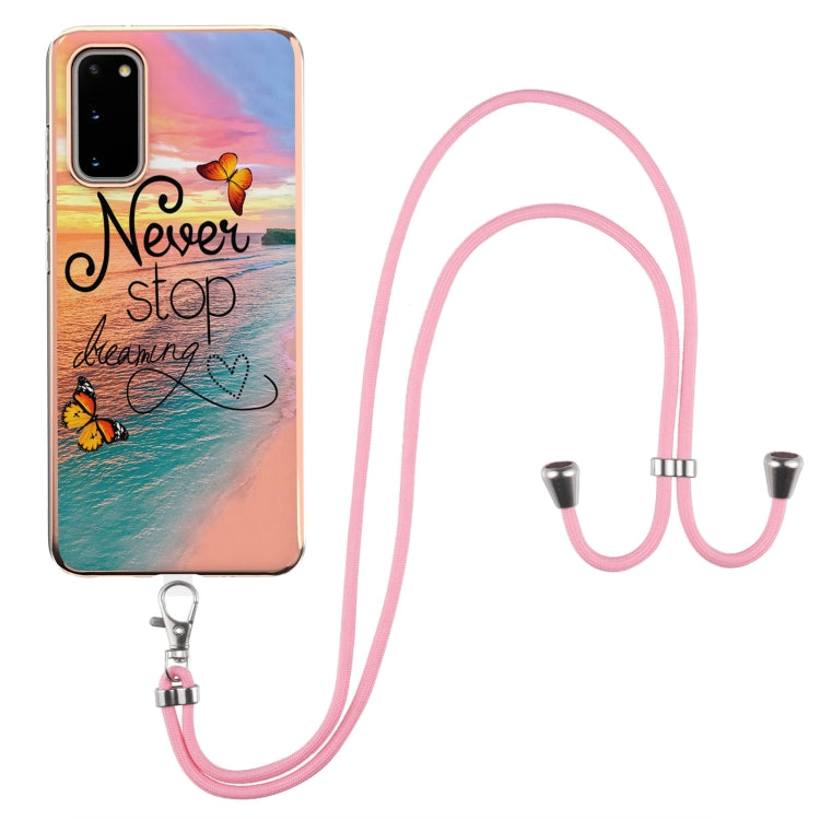Electroplating Pattern IMD TPU Shockproof Case with Neck Lanyard, For Samsung Galaxy A82 5G, For Samsung Galaxy M11 / A11, For Samsung Galaxy S20, For Samsung Galaxy S20 FE 5G / 4G, For Samsung Galaxy S20+, For Samsung Galaxy S20 Ultra                 ...
