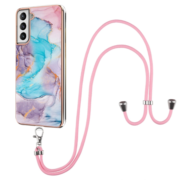 Electroplating Pattern IMD TPU Shockproof Case with Neck Lanyard, For Samsung Galaxy S21 Ultra 5G, For Samsung Galaxy S21+ 5G