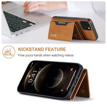 Load image into Gallery viewer, DG.MING M2 Series 3-Fold Card Bag + Magnetic Shockproof Case with Wallet &amp; Holder Function, For iPhone 13 mini, For iPhone 13, For iPhone 13 Pro, For iPhone 13 Pro Max