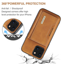 Load image into Gallery viewer, DG.MING M2 Series 3-Fold Card Bag + Magnetic Shockproof Case with Wallet &amp; Holder Function, For iPhone 13 mini, For iPhone 13, For iPhone 13 Pro, For iPhone 13 Pro Max