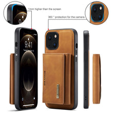 Load image into Gallery viewer, DG.MING M2 Series 3-Fold Card Bag + Magnetic Shockproof Case with Wallet &amp; Holder Function, For iPhone 13 mini, For iPhone 13, For iPhone 13 Pro, For iPhone 13 Pro Max