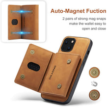 Load image into Gallery viewer, DG.MING M2 Series 3-Fold Card Bag + Magnetic Shockproof Case with Wallet &amp; Holder Function, For iPhone 13 mini, For iPhone 13, For iPhone 13 Pro, For iPhone 13 Pro Max