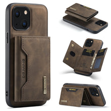 Load image into Gallery viewer, DG.MING M2 Series 3-Fold Card Bag + Magnetic Shockproof Case with Wallet &amp; Holder Function, For iPhone 13 mini, For iPhone 13, For iPhone 13 Pro, For iPhone 13 Pro Max