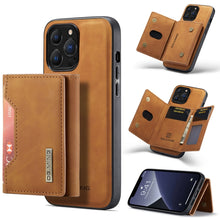 Load image into Gallery viewer, DG.MING M2 Series 3-Fold Card Bag + Magnetic Shockproof Case with Wallet &amp; Holder Function, For iPhone 13 mini, For iPhone 13, For iPhone 13 Pro, For iPhone 13 Pro Max