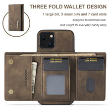 Load image into Gallery viewer, DG.MING M1 Series 3-Fold Multi Card Wallet + Magnetic Shockproof Case with Holder Function, For iPhone 13 mini, For iPhone 13, For iPhone 13 Pro, For iPhone 13 Pro Max
