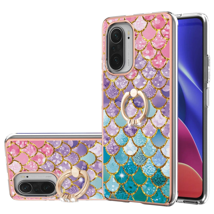 Electroplating Pattern IMD TPU Shockproof Case with Rhinestone Ring Holder, For Xiaomi Mi 11i/Poco F3/Redmi K40, For Xiaomi Poco M3/Redmi Note 9 4G, For Xiaomi Redmi 9A, For Xiaomi Mi 10 Lite 5G, For Xiaomi Mi 10T Lite 5G, For Xiaomi Mi 10T 5G/10T Pro ...