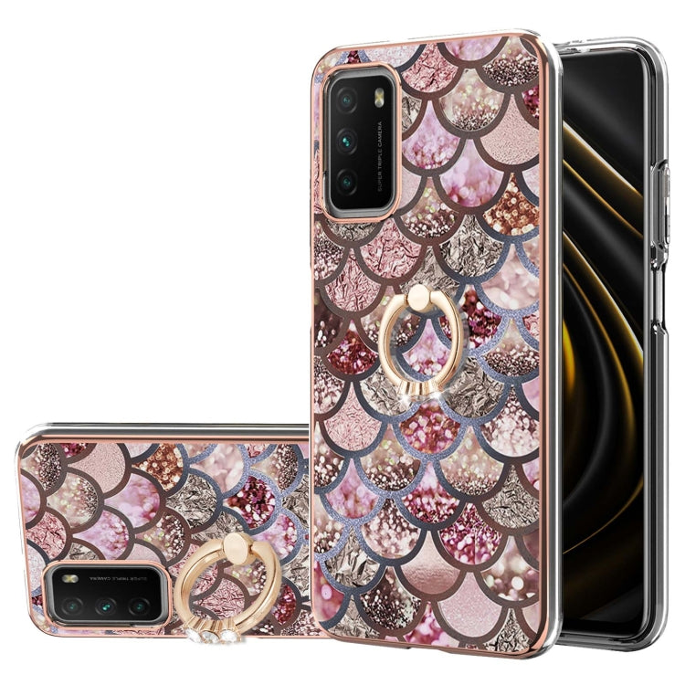 Electroplating Pattern IMD TPU Shockproof Case with Rhinestone Ring Holder, For Xiaomi Mi 11i/Poco F3/Redmi K40, For Xiaomi Poco M3/Redmi Note 9 4G, For Xiaomi Redmi 9A, For Xiaomi Mi 10 Lite 5G, For Xiaomi Mi 10T Lite 5G, For Xiaomi Mi 10T 5G/10T Pro ...