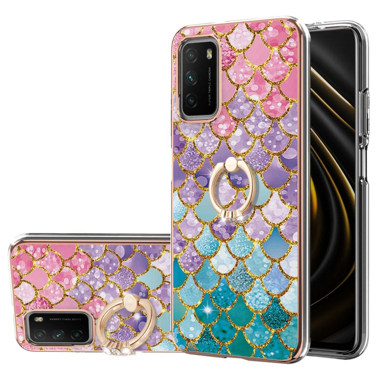 Electroplating Pattern IMD TPU Shockproof Case with Rhinestone Ring Holder, For Xiaomi Mi 11i/Poco F3/Redmi K40, For Xiaomi Poco M3/Redmi Note 9 4G, For Xiaomi Redmi 9A, For Xiaomi Mi 10 Lite 5G, For Xiaomi Mi 10T Lite 5G, For Xiaomi Mi 10T 5G/10T Pro ...
