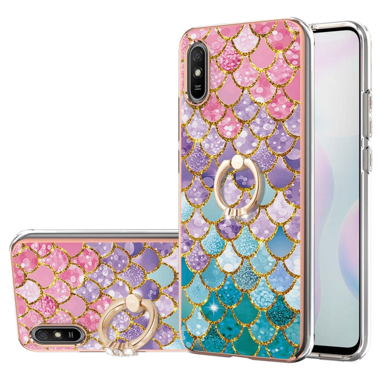 Electroplating Pattern IMD TPU Shockproof Case with Rhinestone Ring Holder, For Xiaomi Mi 11i/Poco F3/Redmi K40, For Xiaomi Poco M3/Redmi Note 9 4G, For Xiaomi Redmi 9A, For Xiaomi Mi 10 Lite 5G, For Xiaomi Mi 10T Lite 5G, For Xiaomi Mi 10T 5G/10T Pro ...