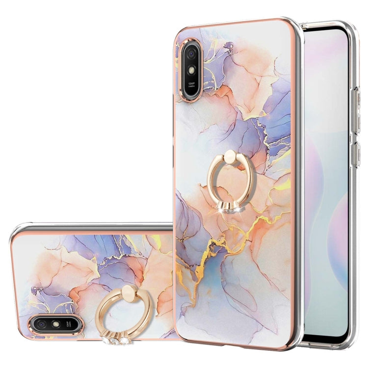 Electroplating Pattern IMD TPU Shockproof Case with Rhinestone Ring Holder, For Xiaomi Mi 11i/Poco F3/Redmi K40, For Xiaomi Poco M3/Redmi Note 9 4G, For Xiaomi Redmi 9A, For Xiaomi Mi 10 Lite 5G, For Xiaomi Mi 10T Lite 5G, For Xiaomi Mi 10T 5G/10T Pro ...