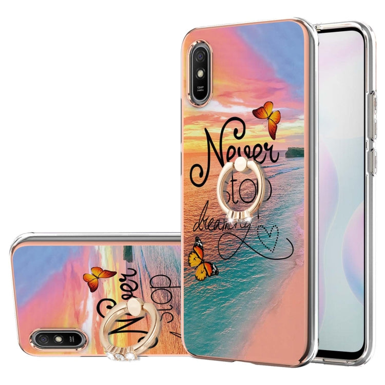 Electroplating Pattern IMD TPU Shockproof Case with Rhinestone Ring Holder, For Xiaomi Mi 11i/Poco F3/Redmi K40, For Xiaomi Poco M3/Redmi Note 9 4G, For Xiaomi Redmi 9A, For Xiaomi Mi 10 Lite 5G, For Xiaomi Mi 10T Lite 5G, For Xiaomi Mi 10T 5G/10T Pro ...