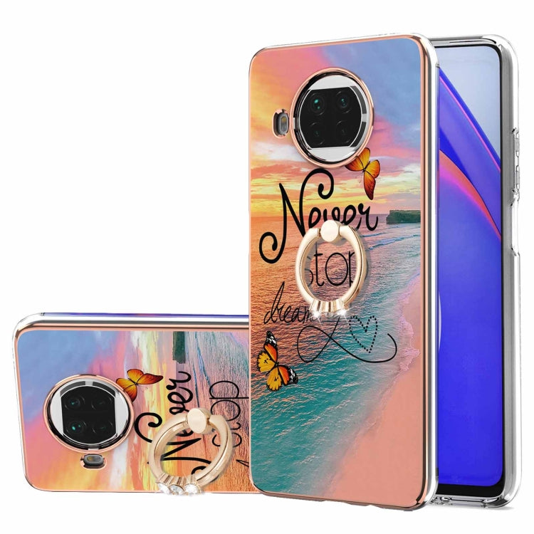 Electroplating Pattern IMD TPU Shockproof Case with Rhinestone Ring Holder, For Xiaomi Mi 11i/Poco F3/Redmi K40, For Xiaomi Poco M3/Redmi Note 9 4G, For Xiaomi Redmi 9A, For Xiaomi Mi 10 Lite 5G, For Xiaomi Mi 10T Lite 5G, For Xiaomi Mi 10T 5G/10T Pro ...