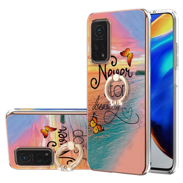 Electroplating Pattern IMD TPU Shockproof Case with Rhinestone Ring Holder, For Xiaomi Mi 11i/Poco F3/Redmi K40, For Xiaomi Poco M3/Redmi Note 9 4G, For Xiaomi Redmi 9A, For Xiaomi Mi 10 Lite 5G, For Xiaomi Mi 10T Lite 5G, For Xiaomi Mi 10T 5G/10T Pro ...