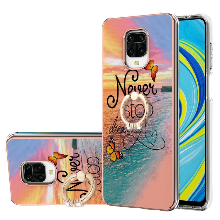 Electroplating Pattern IMD TPU Shockproof Case with Rhinestone Ring Holder, For Xiaomi Mi 11i/Poco F3/Redmi K40, For Xiaomi Poco M3/Redmi Note 9 4G, For Xiaomi Redmi 9A, For Xiaomi Mi 10 Lite 5G, For Xiaomi Mi 10T Lite 5G, For Xiaomi Mi 10T 5G/10T Pro ...