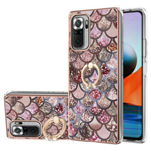 Load image into Gallery viewer, Electroplating Pattern IMD TPU Shockproof Case with Rhinestone Ring Holder, For Xiaomi Redmi Note 10 Pro/ 10 Pro Max, For Xiaomi Poco X3 NFC