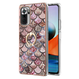Electroplating Pattern IMD TPU Shockproof Case with Rhinestone Ring Holder, For Xiaomi Redmi Note 10 Pro/ 10 Pro Max, For Xiaomi Poco X3 NFC