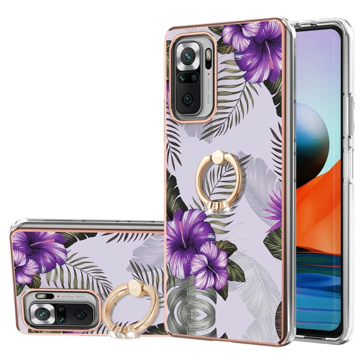 Electroplating Pattern IMD TPU Shockproof Case with Rhinestone Ring Holder, For Xiaomi Redmi Note 10 Pro/ 10 Pro Max, For Xiaomi Poco X3 NFC