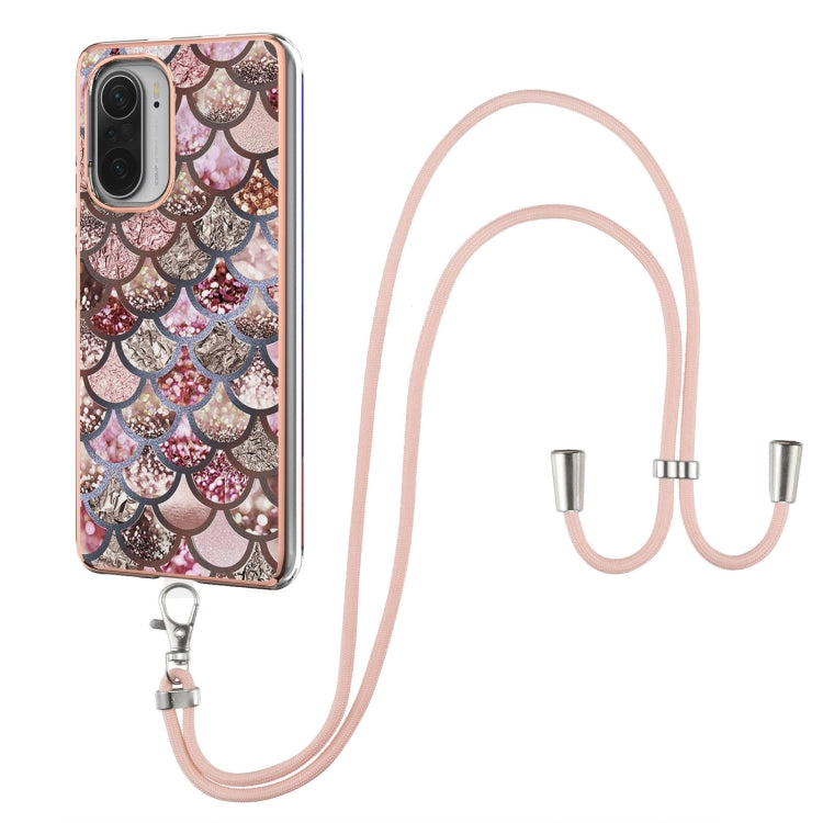 Electroplating Pattern IMD TPU Shockproof Case with Neck Lanyard, For Xiaomi Mi 11i / Poco F3, For Xiaomi Poco M3 / Redmi Note 9 4G, For Xiaomi Redmi 9A, For Xiaomi Mi 10 Lite 5G, For Xiaomi Mi 10T Lite 5G, For Xiaomi Mi 10T 5G / 10T Pro 5G            ...