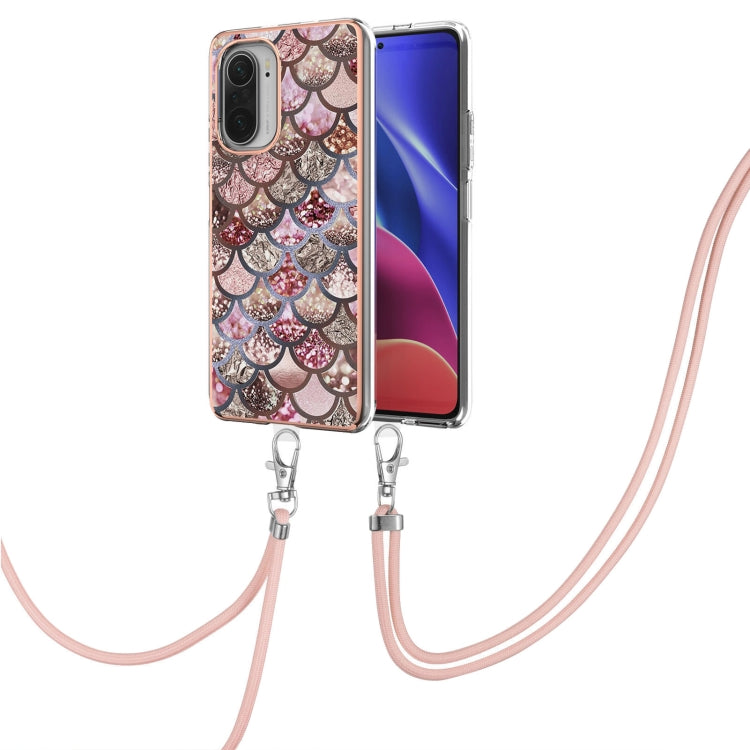 Electroplating Pattern IMD TPU Shockproof Case with Neck Lanyard, For Xiaomi Mi 11i / Poco F3, For Xiaomi Poco M3 / Redmi Note 9 4G, For Xiaomi Redmi 9A, For Xiaomi Mi 10 Lite 5G, For Xiaomi Mi 10T Lite 5G, For Xiaomi Mi 10T 5G / 10T Pro 5G            ...