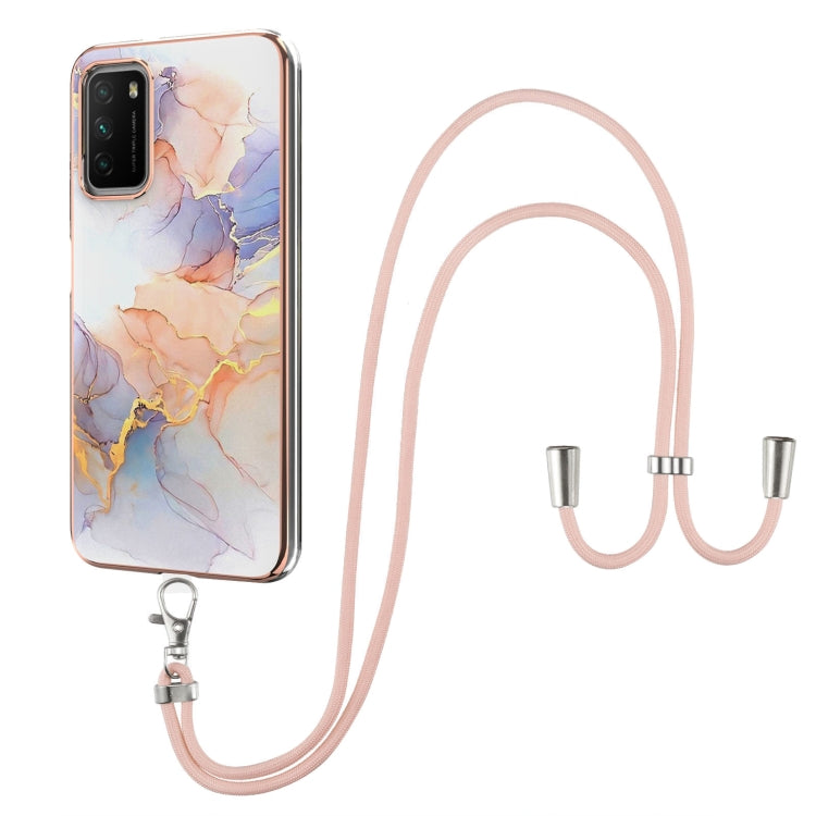 Electroplating Pattern IMD TPU Shockproof Case with Neck Lanyard, For Xiaomi Mi 11i / Poco F3, For Xiaomi Poco M3 / Redmi Note 9 4G, For Xiaomi Redmi 9A, For Xiaomi Mi 10 Lite 5G, For Xiaomi Mi 10T Lite 5G, For Xiaomi Mi 10T 5G / 10T Pro 5G            ...