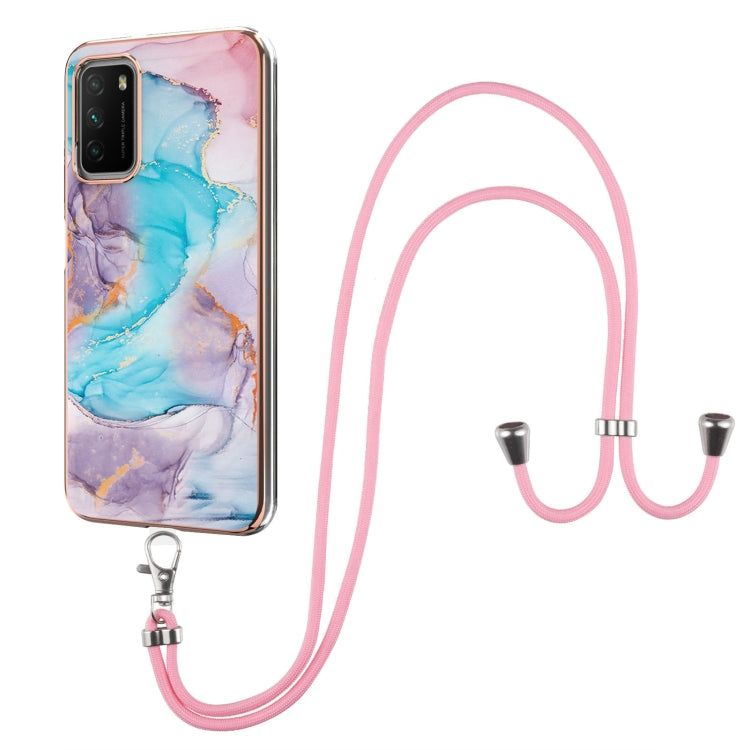 Electroplating Pattern IMD TPU Shockproof Case with Neck Lanyard, For Xiaomi Mi 11i / Poco F3, For Xiaomi Poco M3 / Redmi Note 9 4G, For Xiaomi Redmi 9A, For Xiaomi Mi 10 Lite 5G, For Xiaomi Mi 10T Lite 5G, For Xiaomi Mi 10T 5G / 10T Pro 5G            ...