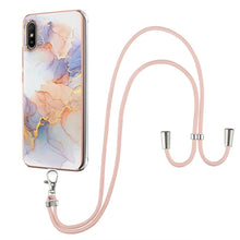 Load image into Gallery viewer, Electroplating Pattern IMD TPU Shockproof Case with Neck Lanyard, For Xiaomi Mi 11i / Poco F3, For Xiaomi Poco M3 / Redmi Note 9 4G, For Xiaomi Redmi 9A, For Xiaomi Mi 10 Lite 5G, For Xiaomi Mi 10T Lite 5G, For Xiaomi Mi 10T 5G / 10T Pro 5G            ...