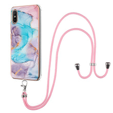 Load image into Gallery viewer, Electroplating Pattern IMD TPU Shockproof Case with Neck Lanyard, For Xiaomi Mi 11i / Poco F3, For Xiaomi Poco M3 / Redmi Note 9 4G, For Xiaomi Redmi 9A, For Xiaomi Mi 10 Lite 5G, For Xiaomi Mi 10T Lite 5G, For Xiaomi Mi 10T 5G / 10T Pro 5G            ...