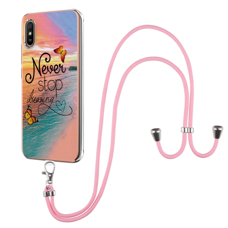 Electroplating Pattern IMD TPU Shockproof Case with Neck Lanyard, For Xiaomi Mi 11i / Poco F3, For Xiaomi Poco M3 / Redmi Note 9 4G, For Xiaomi Redmi 9A, For Xiaomi Mi 10 Lite 5G, For Xiaomi Mi 10T Lite 5G, For Xiaomi Mi 10T 5G / 10T Pro 5G            ...