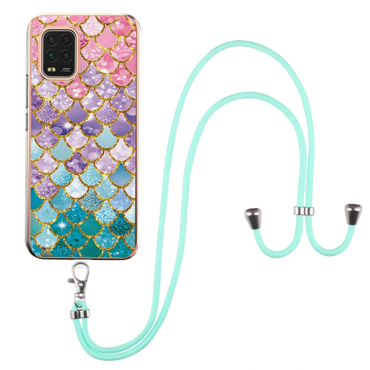 Electroplating Pattern IMD TPU Shockproof Case with Neck Lanyard, For Xiaomi Mi 11i / Poco F3, For Xiaomi Poco M3 / Redmi Note 9 4G, For Xiaomi Redmi 9A, For Xiaomi Mi 10 Lite 5G, For Xiaomi Mi 10T Lite 5G, For Xiaomi Mi 10T 5G / 10T Pro 5G            ...