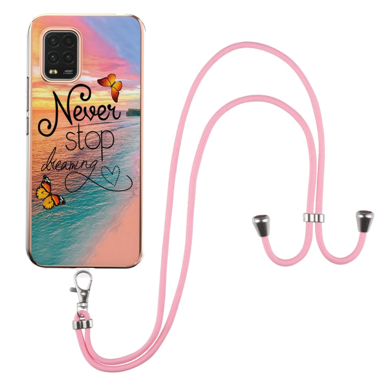 Electroplating Pattern IMD TPU Shockproof Case with Neck Lanyard, For Xiaomi Mi 11i / Poco F3, For Xiaomi Poco M3 / Redmi Note 9 4G, For Xiaomi Redmi 9A, For Xiaomi Mi 10 Lite 5G, For Xiaomi Mi 10T Lite 5G, For Xiaomi Mi 10T 5G / 10T Pro 5G            ...