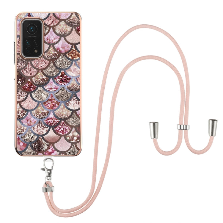 Electroplating Pattern IMD TPU Shockproof Case with Neck Lanyard, For Xiaomi Mi 11i / Poco F3, For Xiaomi Poco M3 / Redmi Note 9 4G, For Xiaomi Redmi 9A, For Xiaomi Mi 10 Lite 5G, For Xiaomi Mi 10T Lite 5G, For Xiaomi Mi 10T 5G / 10T Pro 5G            ...