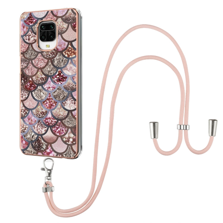 Electroplating Pattern IMD TPU Shockproof Case with Neck Lanyard, For Xiaomi Mi 11i / Poco F3, For Xiaomi Poco M3 / Redmi Note 9 4G, For Xiaomi Redmi 9A, For Xiaomi Mi 10 Lite 5G, For Xiaomi Mi 10T Lite 5G, For Xiaomi Mi 10T 5G / 10T Pro 5G            ...